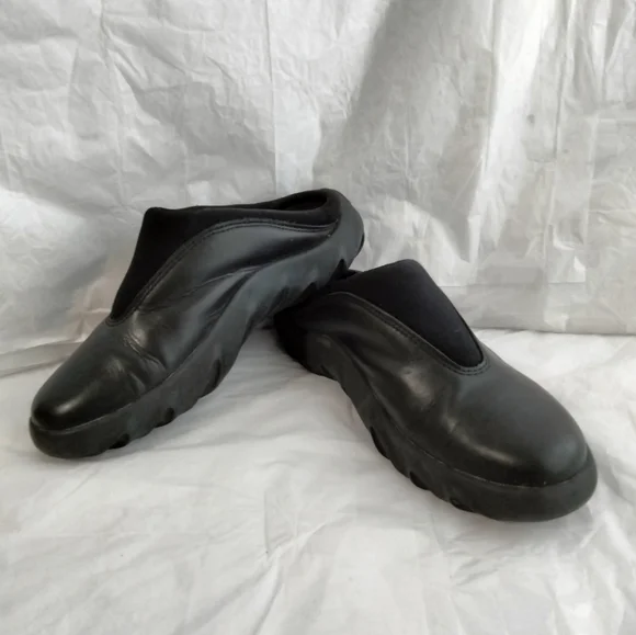 Vtg Oakley Bobbie Black Clogs Leather Womens 8.5 Rare - Picture 5 of 16